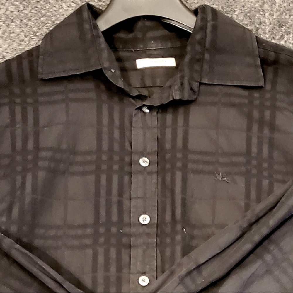 Burberry Button Down Shirt Black Size 44